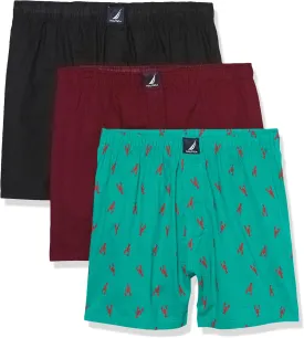 Nautica Men's Cotton Woven 3 Pack Boxer