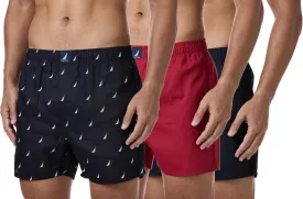 Nautica Men's Cotton Woven 3 Pack Boxer