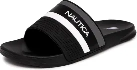 Nautica Men's Open Toe Slide Sandals - Comfortable Indoor & Outdoor Shower Slippers
