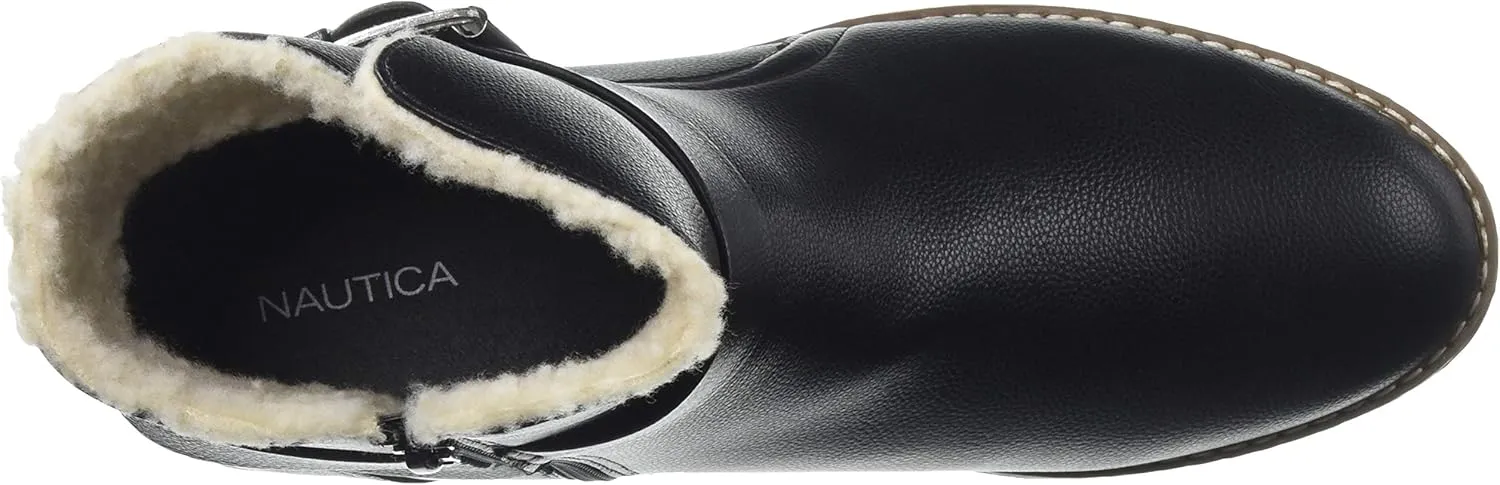 Nautica Women's Winter Boots - Ladies Faux Fur Lined Mid Calf Zipper Snow Riding Shoes