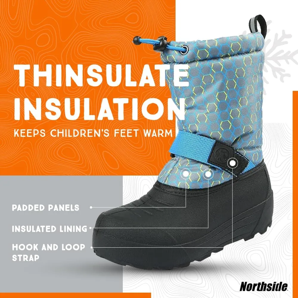 Northside Frosty Insulated Winter Snow Boots for Girls and Boys with Rugged, Water Resistant Nylon Upper, Quick-Drying Lining, Removable EVA Insole, and Durable TPR Outsole