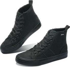 Obtaom Womens/Mens high top Canvas Shoes Play mid Calf Fashion Sneaker Casual lace up hi top Washed Canvas Shoes