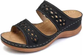 Orthopedic Sandals for Women, Walking Slippers with Arch Support, Anti-Slip, Breathable, Vintage Slip On Flip Flops, Dressy Summer Flat