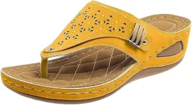 Orthopedic Sandals for Women,2025 Arch Support Wedge Casual Comfortable Orthopedic Flat Open Toe Platform Non-Slip Summer Beach Sandals Dress Shoes