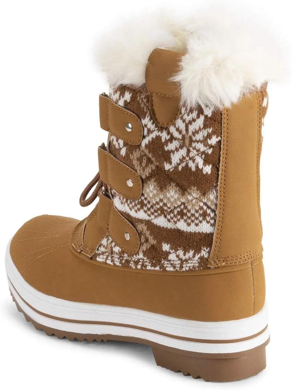 Polar Products Womens Snow Boot Quilted Short Winter Snow Rain Warm Waterproof Boots