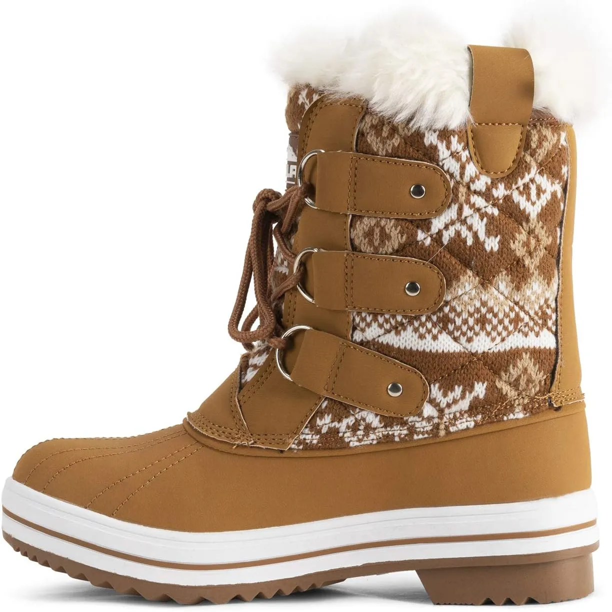 Polar Products Womens Snow Boot Quilted Short Winter Snow Rain Warm Waterproof Boots