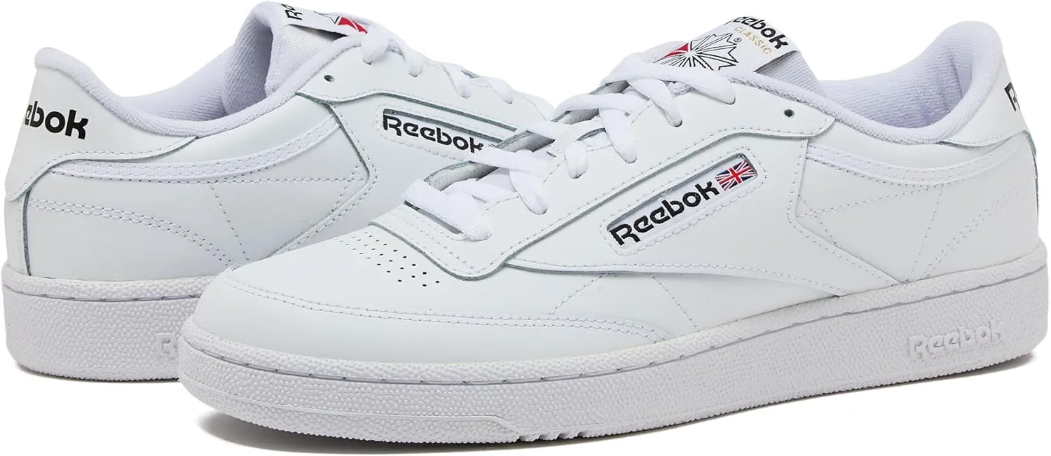 Reebok Men's Club C 85 Tennis Shoes, Casual Fashion White Sneakers