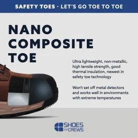 Shoes for Crews Senator, Men's Nano Composite Toe (NCT) Uniform Dress and Work Shoes, Slip Resistant, Water Resistant, Black, Size 9.5