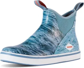 Showave Men's Deck Boots Waterproof Ankle Rubber Rain Boots Non-slip Boat Booties for Sailing Fishing and Outdoors