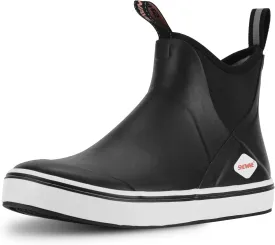 Showave Men's Deck Boots Waterproof Ankle Rubber Rain Boots Non-slip Boat Booties for Sailing Fishing and Outdoors