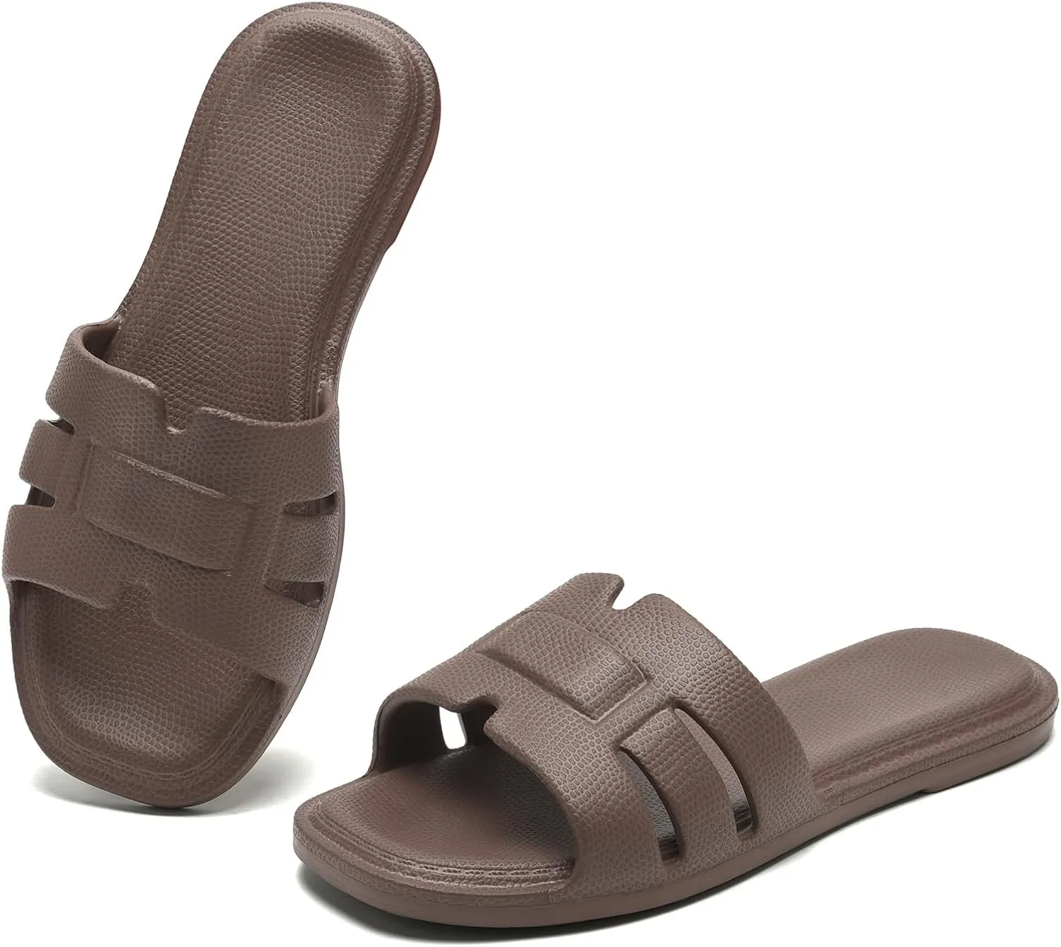 Slides for Women Comfortable Open Toe Shower Slippers Waterproof Slide Sandals Indoor and Outdoor