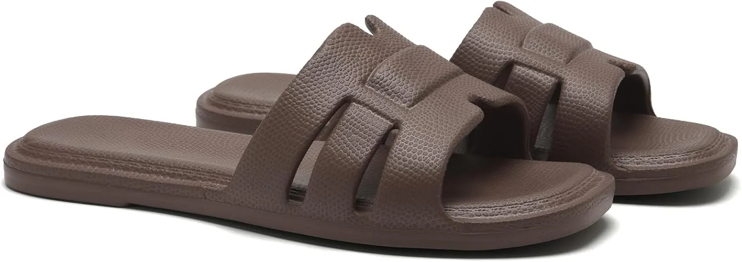 Slides for Women Comfortable Open Toe Shower Slippers Waterproof Slide Sandals Indoor and Outdoor