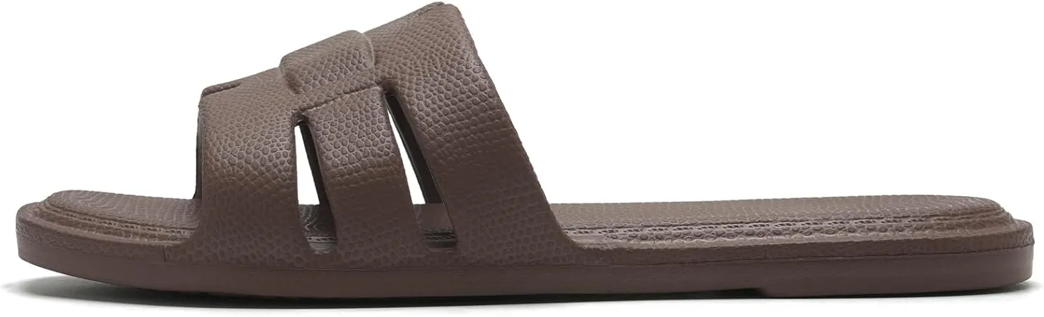 Slides for Women Comfortable Open Toe Shower Slippers Waterproof Slide Sandals Indoor and Outdoor