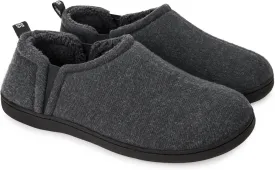 Snug Leaves Men's Faux Wool Slippers Comfy Warm Winter House Shoes with Elastic Gores