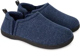Snug Leaves Men's Faux Wool Slippers Comfy Warm Winter House Shoes with Elastic Gores