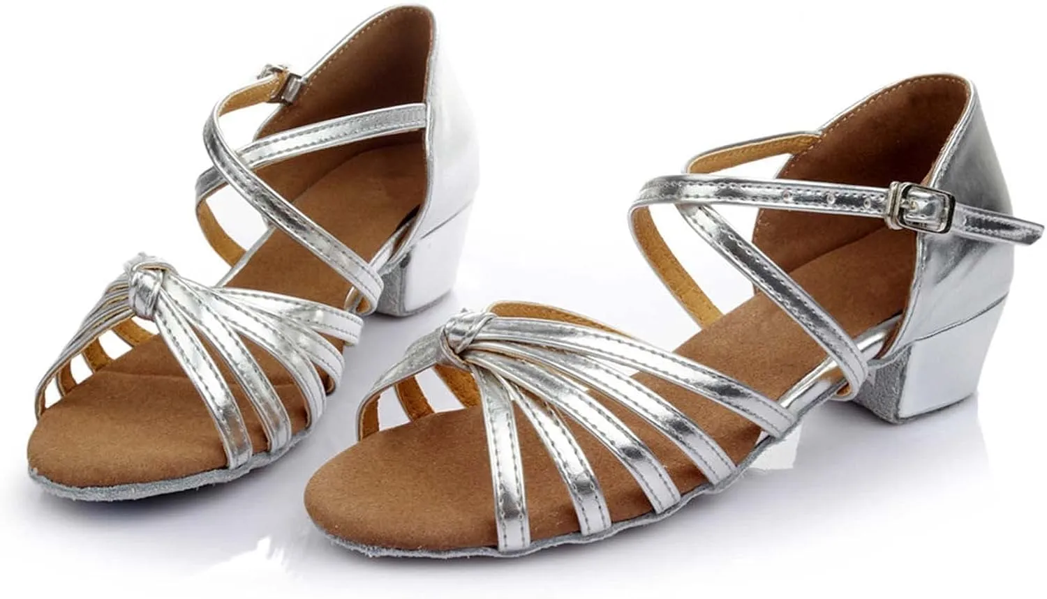 Summer Women Low Heel Sandals Satin Latin Dance Shoes Fashion Cross Straps Open Toe Ballroom Performance Dancing Wedding Shoes