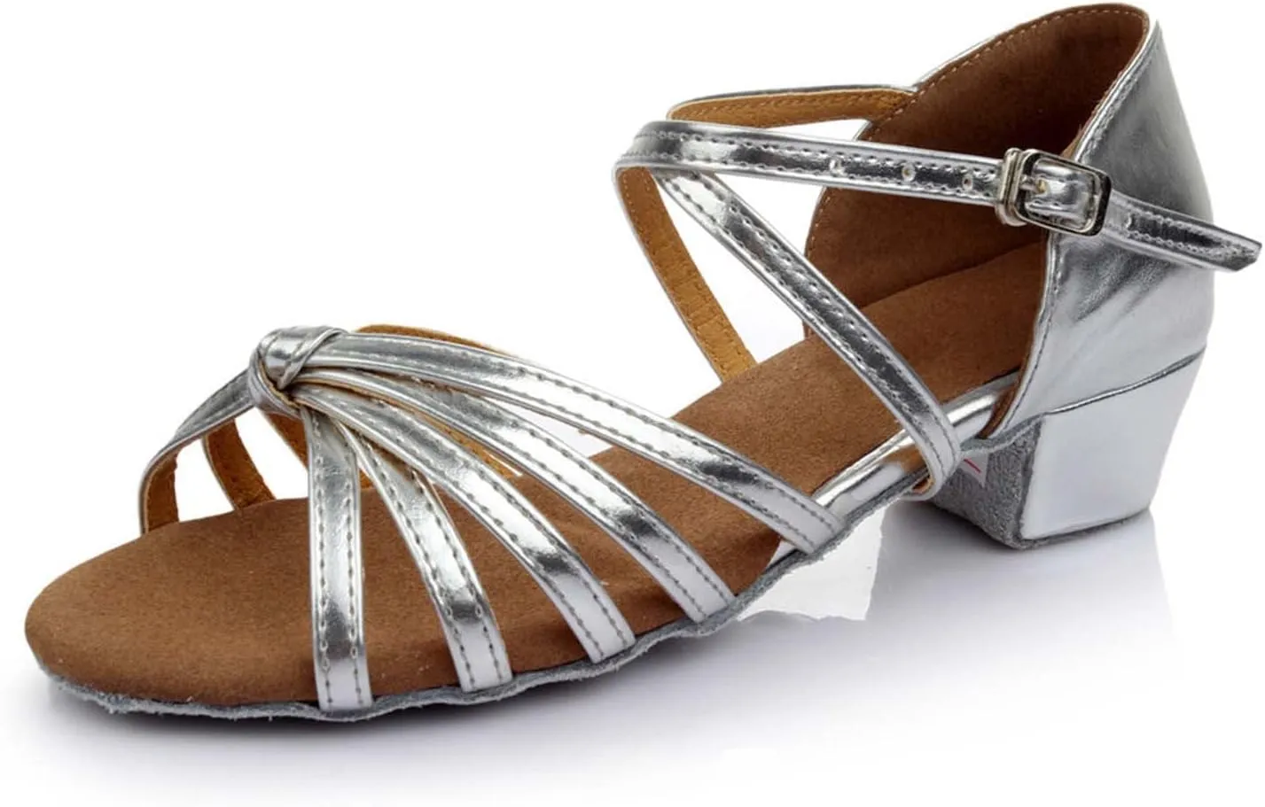 Summer Women Low Heel Sandals Satin Latin Dance Shoes Fashion Cross Straps Open Toe Ballroom Performance Dancing Wedding Shoes