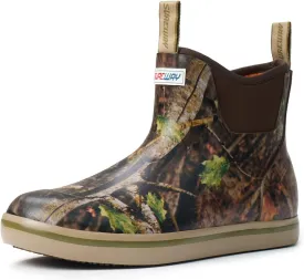 SUREWAY Men's Deck Boots Professional Non-Slip Fishing & Ankle Boating Boot Waterproof Rain Boots, Lightweight Neoprene Rubber Deck Boots