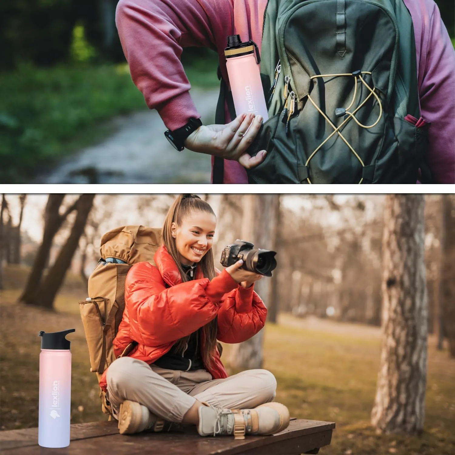 Tea Infuser Bottle - Fruit Infuser Water Bottle 22 Oz, Triple Walled Insulated Stainless Steel Bottle, Thermal Leaf, Silicone Sleeve, 3 Lids Leakproof, Metal Mug Gallon