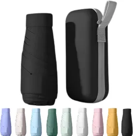 UPF50  Mini Travel Umbrella 15cm ?C Windproof Compact Parasol with Zippered Case (225g for Hiking/Pocket), UV Protection & Multi-Functional Key Holder