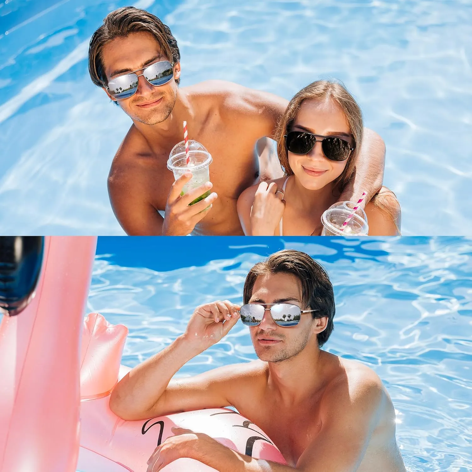 URUMQI Polarized Aviator Sunglasses for Men Women,UV400 Protection Lens, Ultra Lightweight Pilot Sun Glasses for Driving Golf