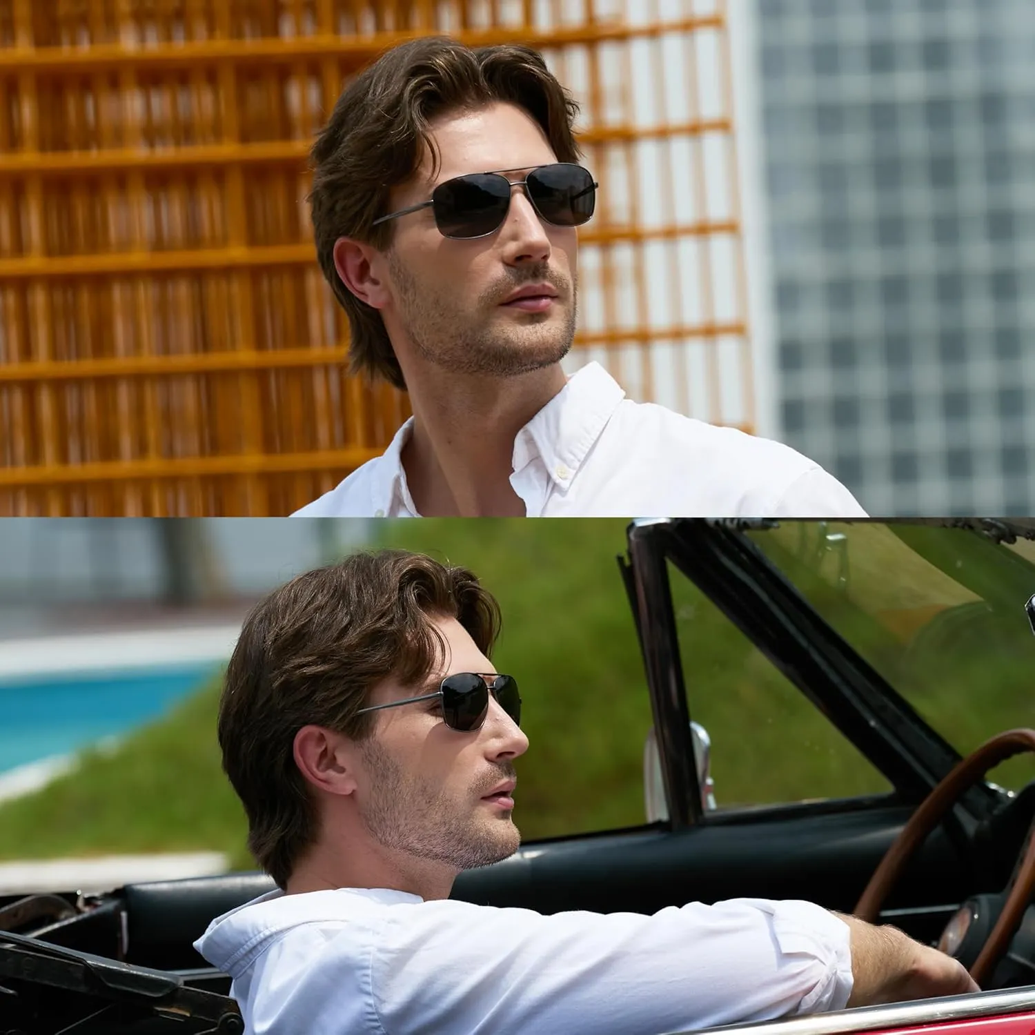 URUMQI Polarized Aviator Sunglasses for Men Women,UV400 Protection Lens, Ultra Lightweight Pilot Sun Glasses for Driving Golf