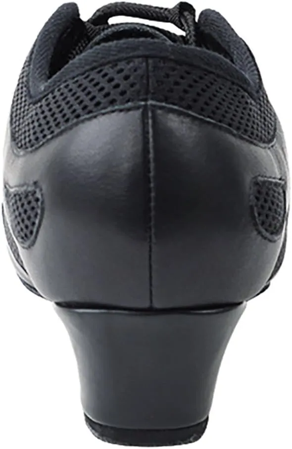 Very Fine Dance Shoes - Ladies Practice, Cuban Low Heel, Waltz Ballroom Dance Shoes - SERA702BBX - 1.5-inch Heel and Foldable Brush Bundle