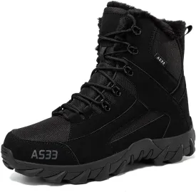 Winter Snow Boots Waterproof Military Training Fur Lined Anti Slip Warm Boots Thickened Cotton Walking Ankle Boots For Man
