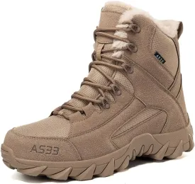 Winter Snow Boots Waterproof Military Training Fur Lined Anti Slip Warm Boots Thickened Cotton Walking Ankle Boots For Man