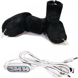Winter Warm USB Heated Booties Electric Heating Foot Warmer Slippers High Ankle Snow Boots Non-Slip Indoor House Shoes