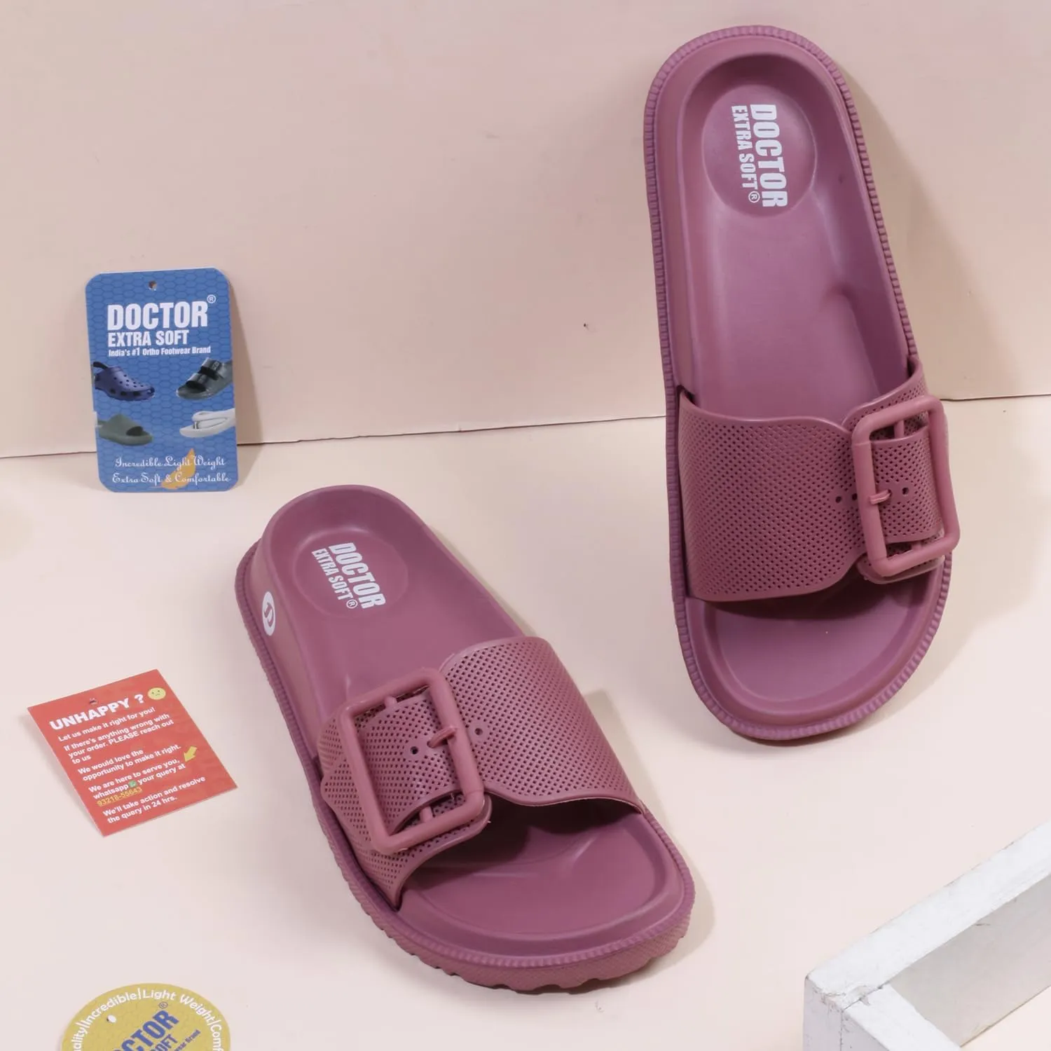 Women's Classic Cushion Sliders/Slippers with Adjustable Buckle Strap for Adult|Comfortable & LightWeight|Stylish & Anti-Skid|Waterproof & Everyday Flip Flops for Ladies/Girls D-526