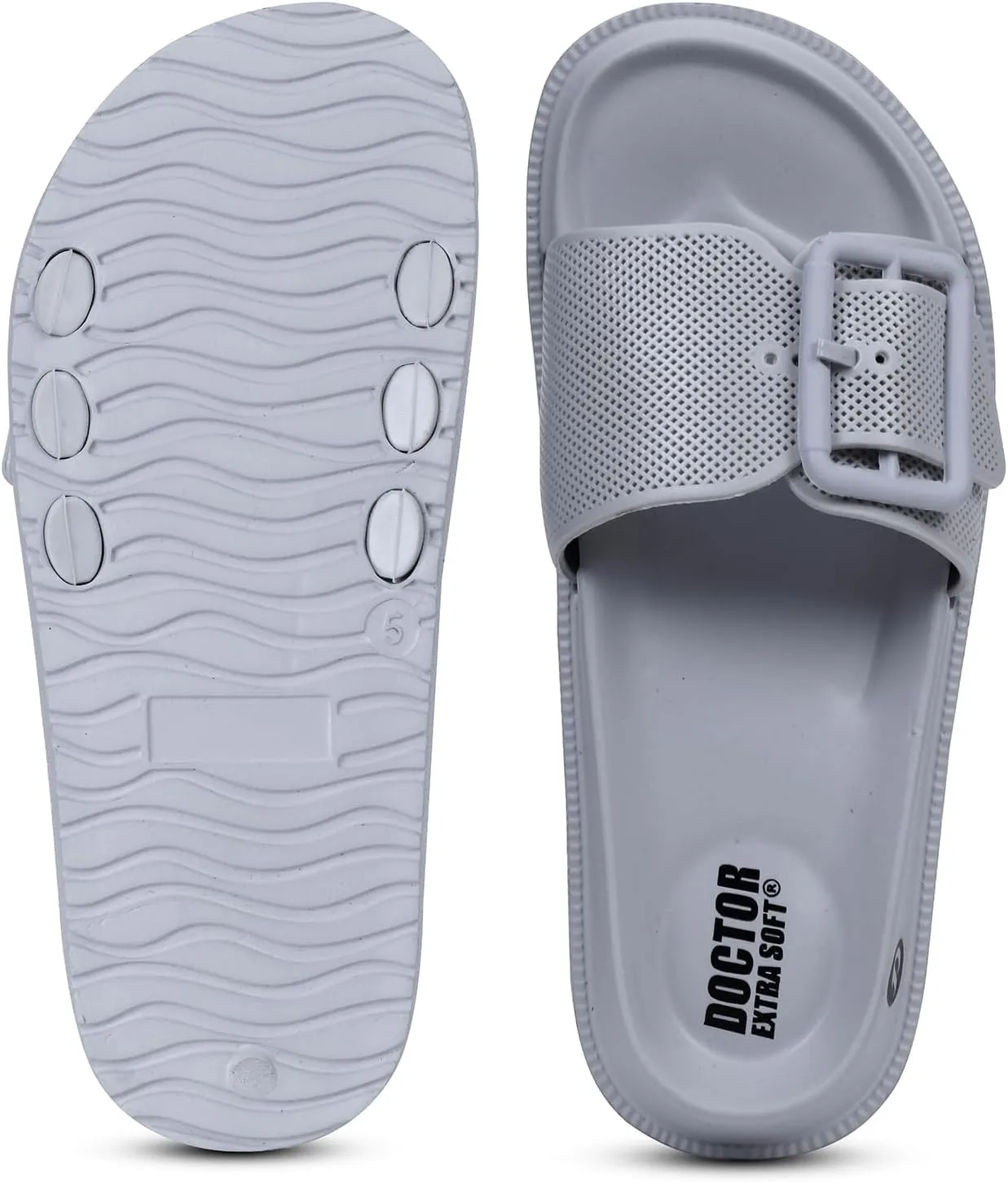 Women's Classic Cushion Sliders/Slippers with Adjustable Buckle Strap for Adult|Comfortable & LightWeight|Stylish & Anti-Skid|Waterproof & Everyday Flip Flops for Ladies/Girls D-526