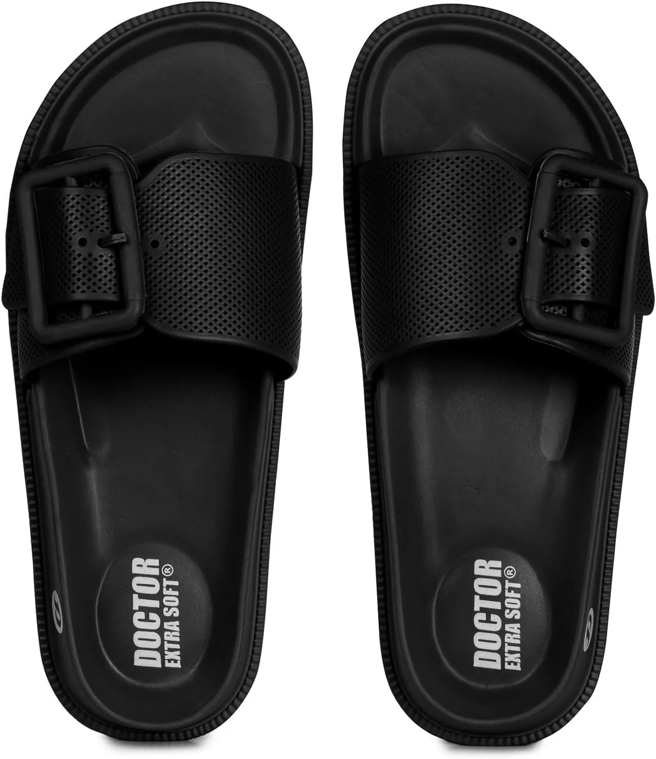 Women's Classic Cushion Sliders/Slippers with Adjustable Buckle Strap for Adult|Comfortable & LightWeight|Stylish & Anti-Skid|Waterproof & Everyday Flip Flops for Ladies/Girls D-526