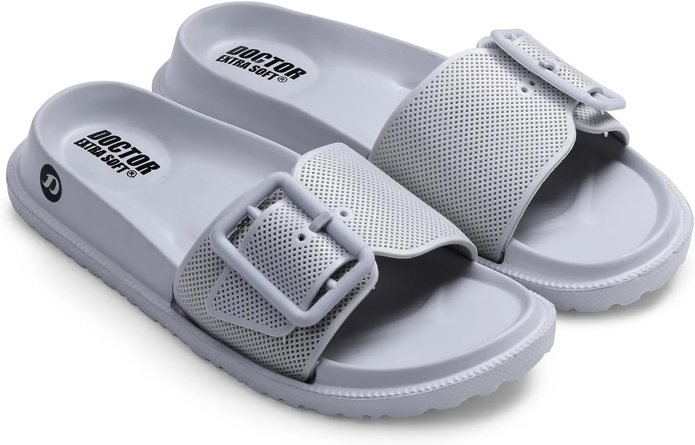 Women's Classic Cushion Sliders/Slippers with Adjustable Buckle Strap for Adult|Comfortable & LightWeight|Stylish & Anti-Skid|Waterproof & Everyday Flip Flops for Ladies/Girls D-526