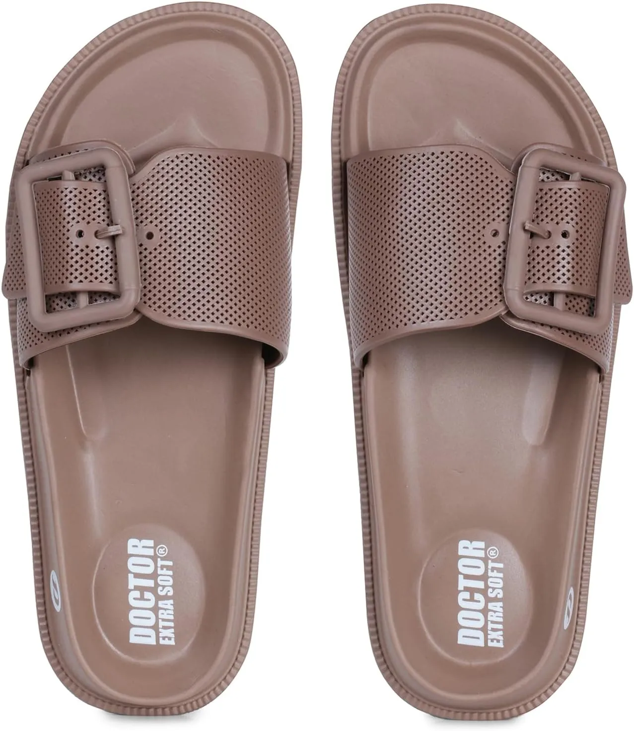 Women's Classic Cushion Sliders/Slippers with Adjustable Buckle Strap for Adult|Comfortable & LightWeight|Stylish & Anti-Skid|Waterproof & Everyday Flip Flops for Ladies/Girls D-526