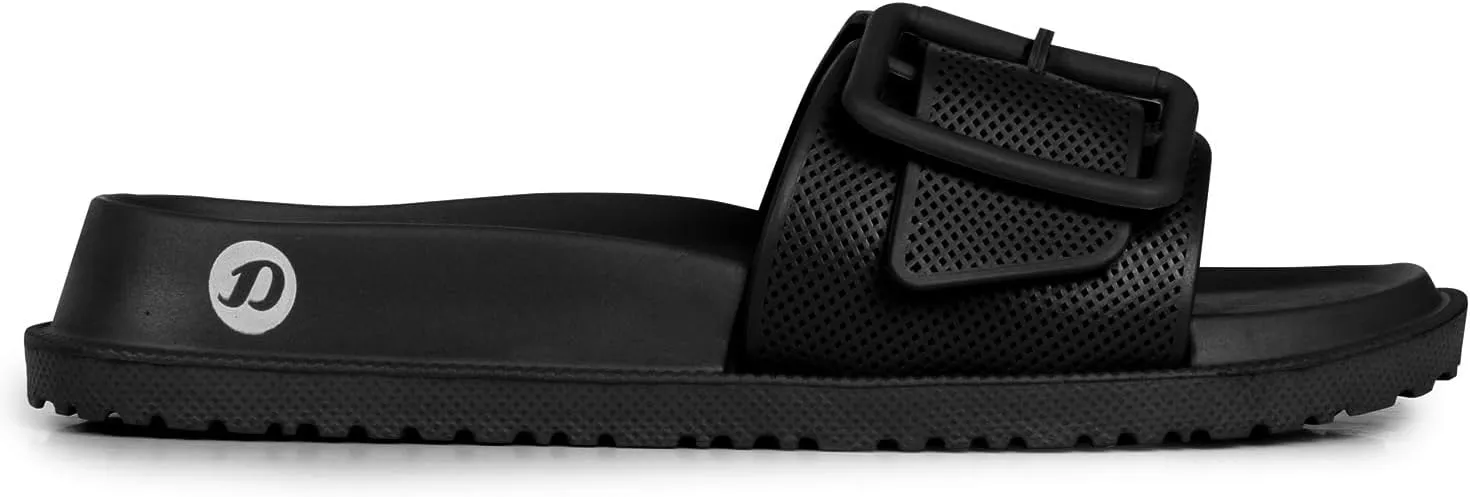 Women's Classic Cushion Sliders/Slippers with Adjustable Buckle Strap for Adult|Comfortable & LightWeight|Stylish & Anti-Skid|Waterproof & Everyday Flip Flops for Ladies/Girls D-526