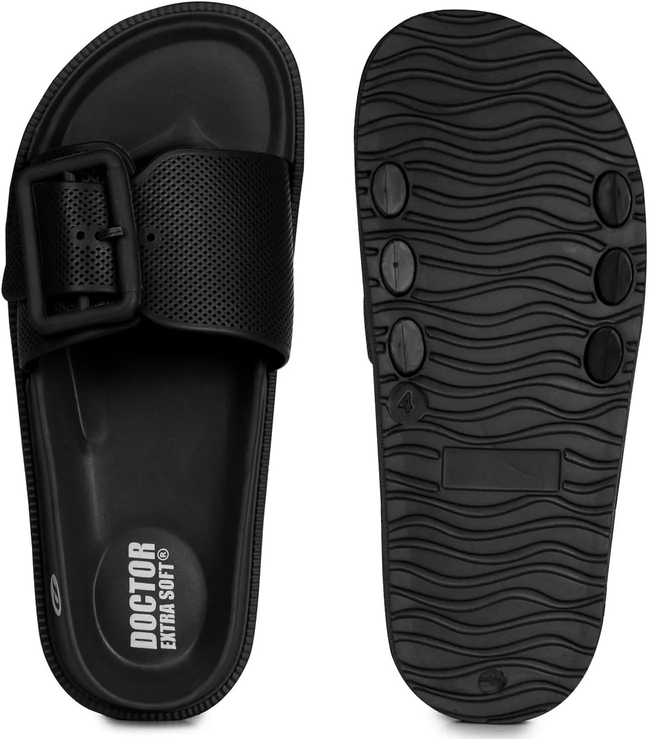 Women's Classic Cushion Sliders/Slippers with Adjustable Buckle Strap for Adult|Comfortable & LightWeight|Stylish & Anti-Skid|Waterproof & Everyday Flip Flops for Ladies/Girls D-526