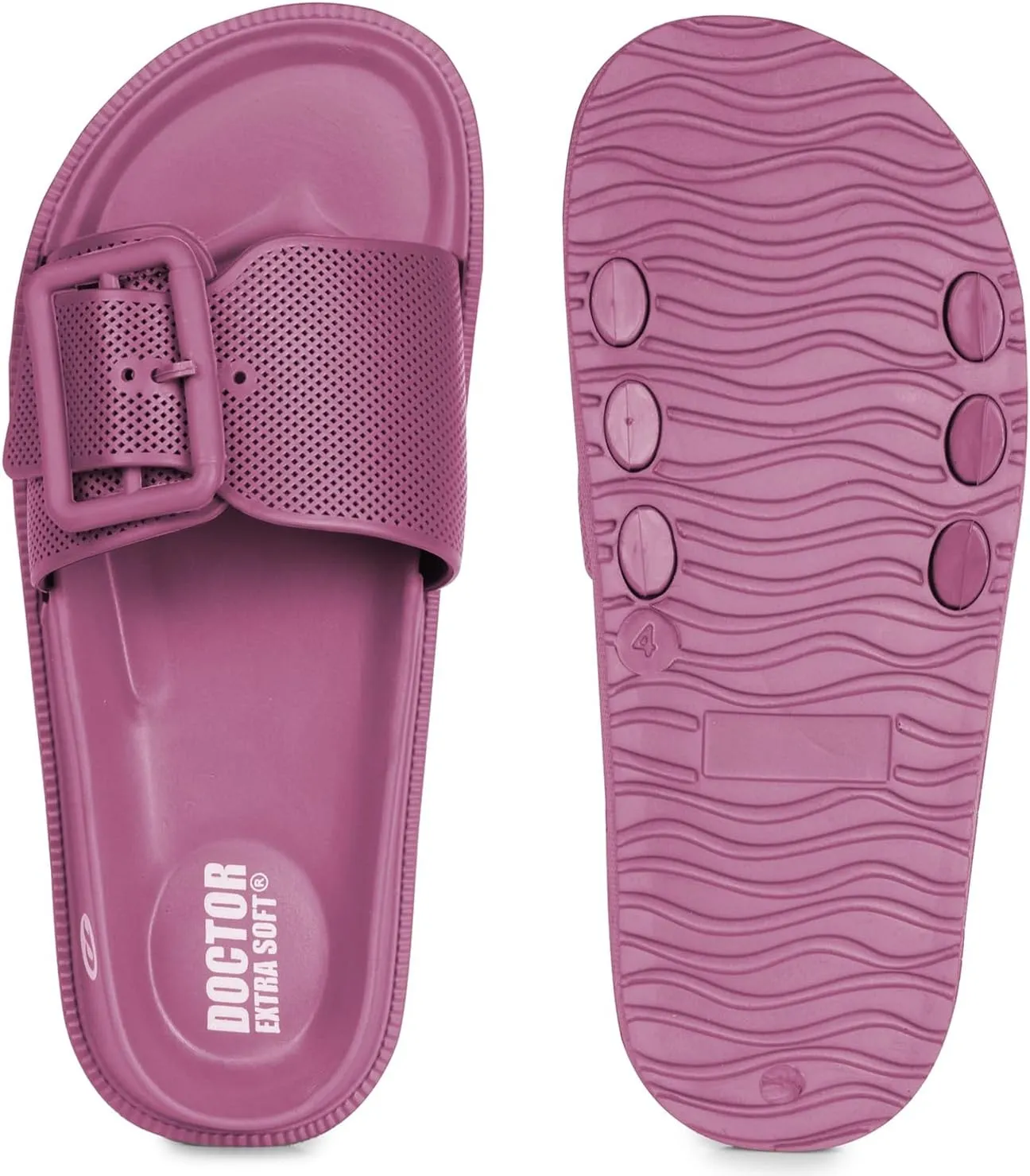 Women's Classic Cushion Sliders/Slippers with Adjustable Buckle Strap for Adult|Comfortable & LightWeight|Stylish & Anti-Skid|Waterproof & Everyday Flip Flops for Ladies/Girls D-526