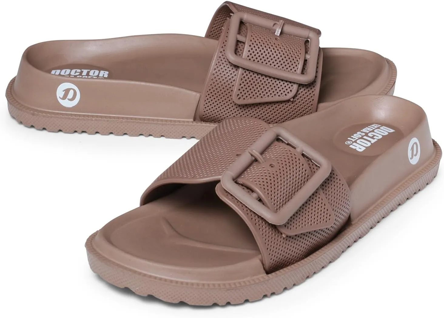 Women's Classic Cushion Sliders/Slippers with Adjustable Buckle Strap for Adult|Comfortable & LightWeight|Stylish & Anti-Skid|Waterproof & Everyday Flip Flops for Ladies/Girls D-526