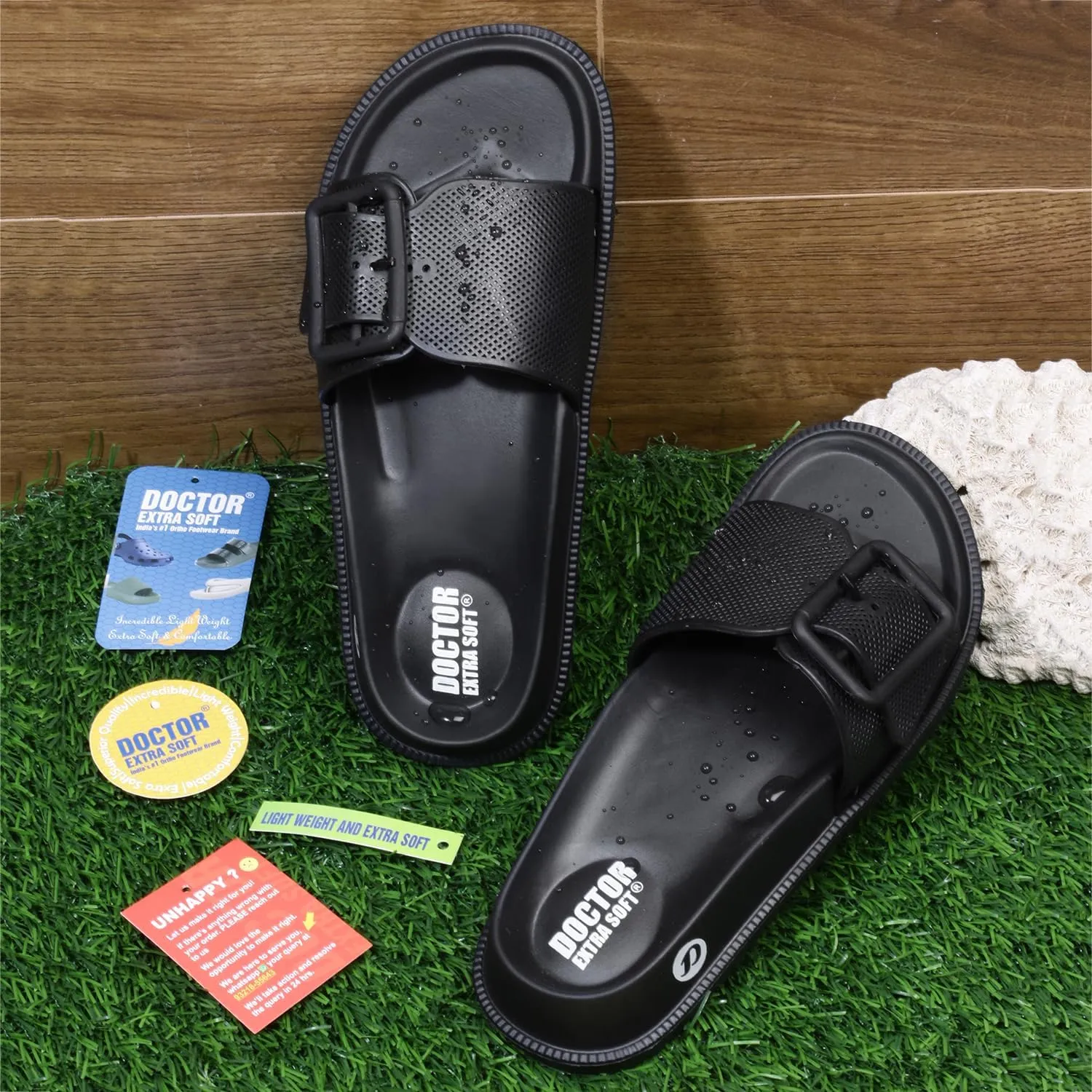 Women's Classic Cushion Sliders/Slippers with Adjustable Buckle Strap for Adult|Comfortable & LightWeight|Stylish & Anti-Skid|Waterproof & Everyday Flip Flops for Ladies/Girls D-526