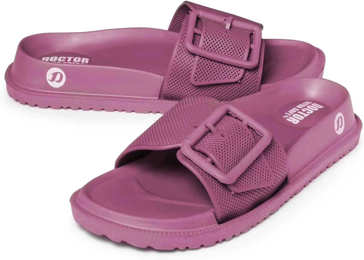 Women's Classic Cushion Sliders/Slippers with Adjustable Buckle Strap for Adult|Comfortable & LightWeight|Stylish & Anti-Skid|Waterproof & Everyday Flip Flops for Ladies/Girls D-526