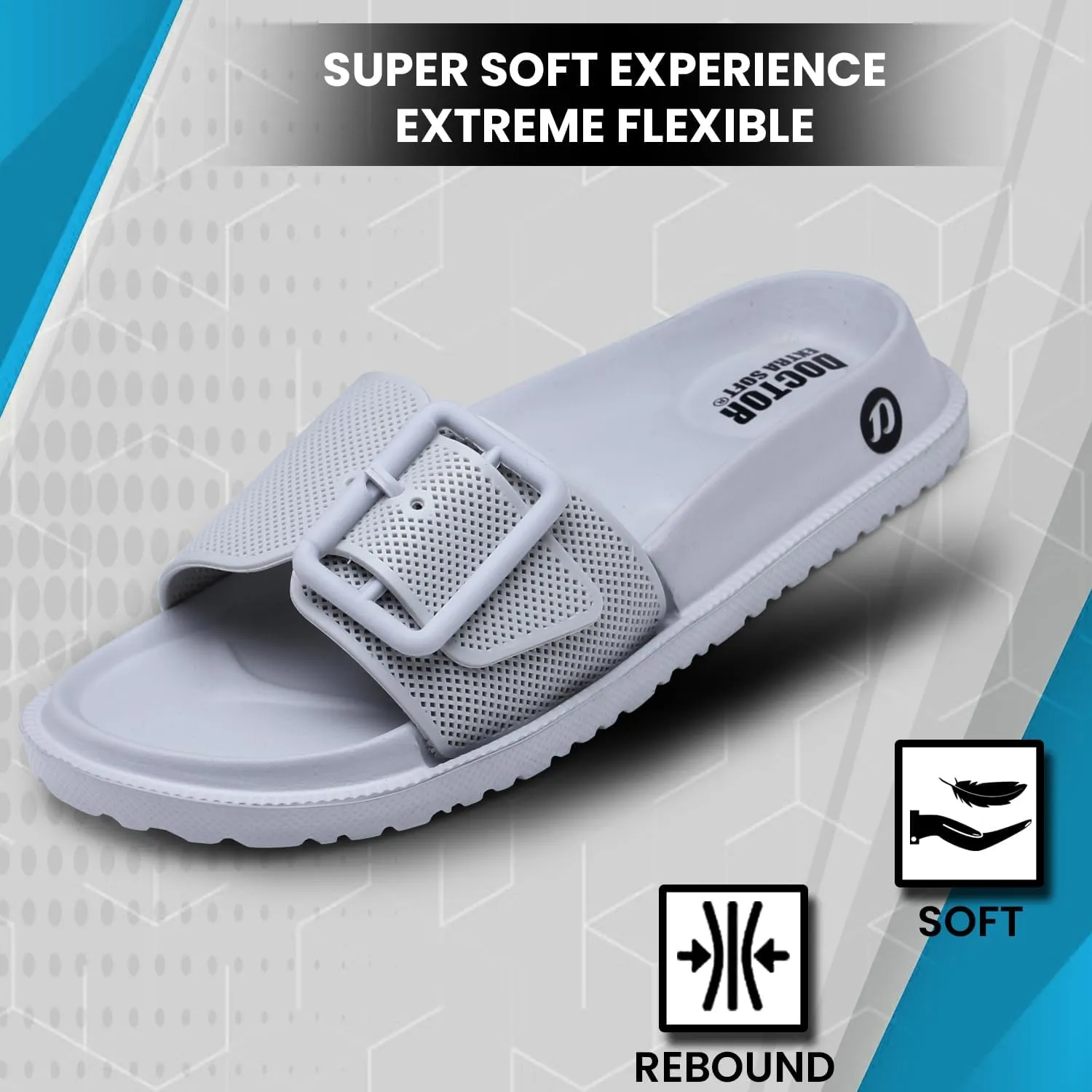 Women's Classic Cushion Sliders/Slippers with Adjustable Buckle Strap for Adult|Comfortable & LightWeight|Stylish & Anti-Skid|Waterproof & Everyday Flip Flops for Ladies/Girls D-526