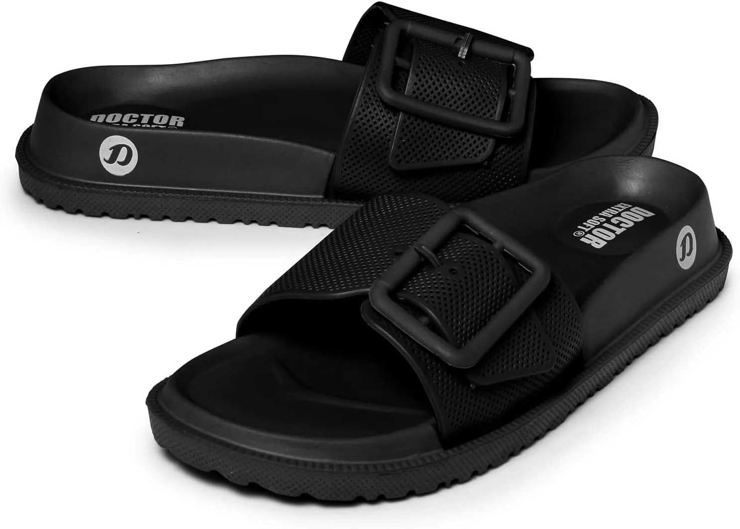 Women's Classic Cushion Sliders/Slippers with Adjustable Buckle Strap for Adult|Comfortable & LightWeight|Stylish & Anti-Skid|Waterproof & Everyday Flip Flops for Ladies/Girls D-526
