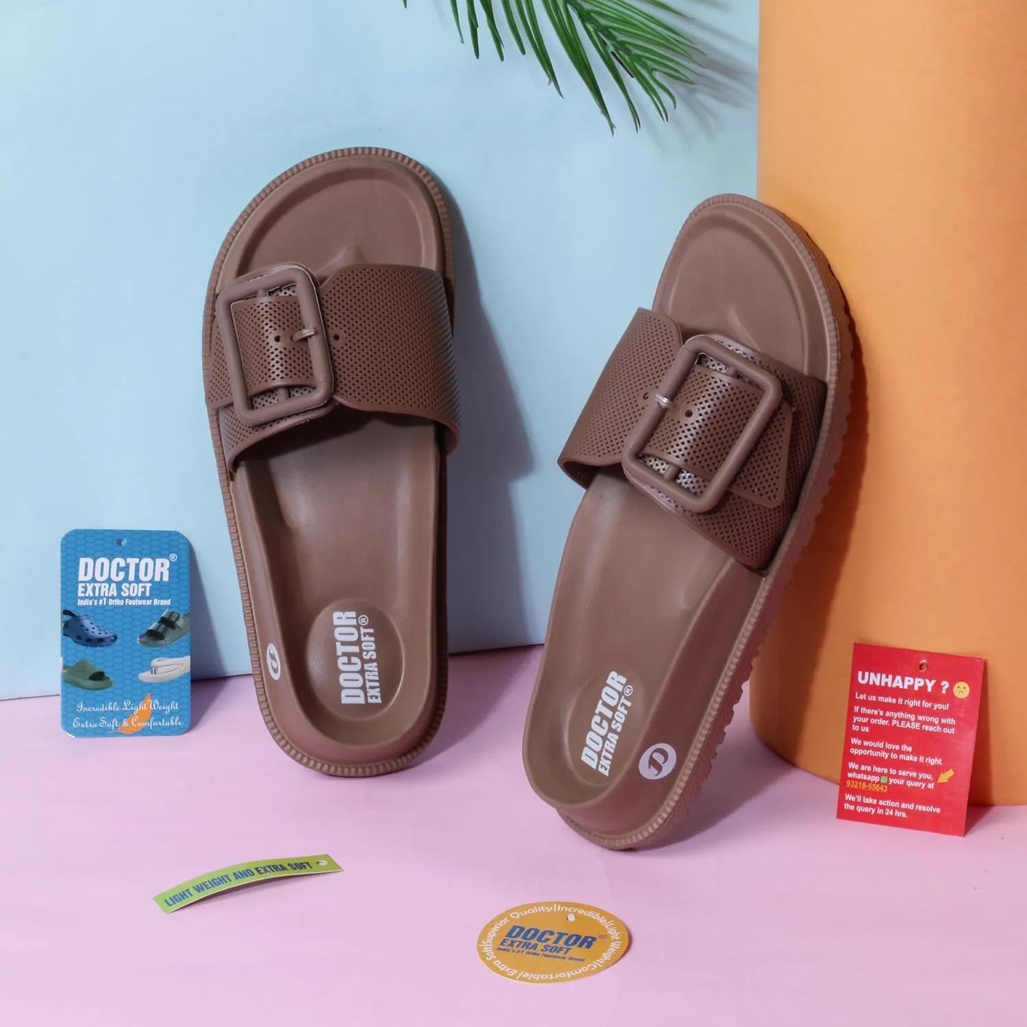 Women's Classic Cushion Sliders/Slippers with Adjustable Buckle Strap for Adult|Comfortable & LightWeight|Stylish & Anti-Skid|Waterproof & Everyday Flip Flops for Ladies/Girls D-526