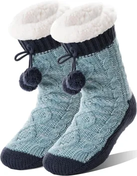 Womens Slipper Fuzzy Grips Socks Fluffy Winter Warm Thick Thermal Cozy Plush Non Slip Cabin Soft Fleece Socks