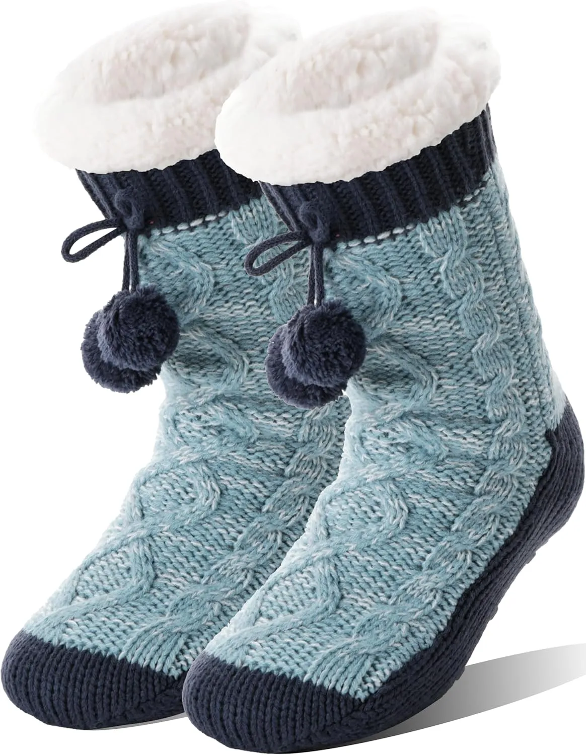 Womens Slipper Fuzzy Grips Socks Fluffy Winter Warm Thick Thermal Cozy Plush Non Slip Cabin Soft Fleece Socks