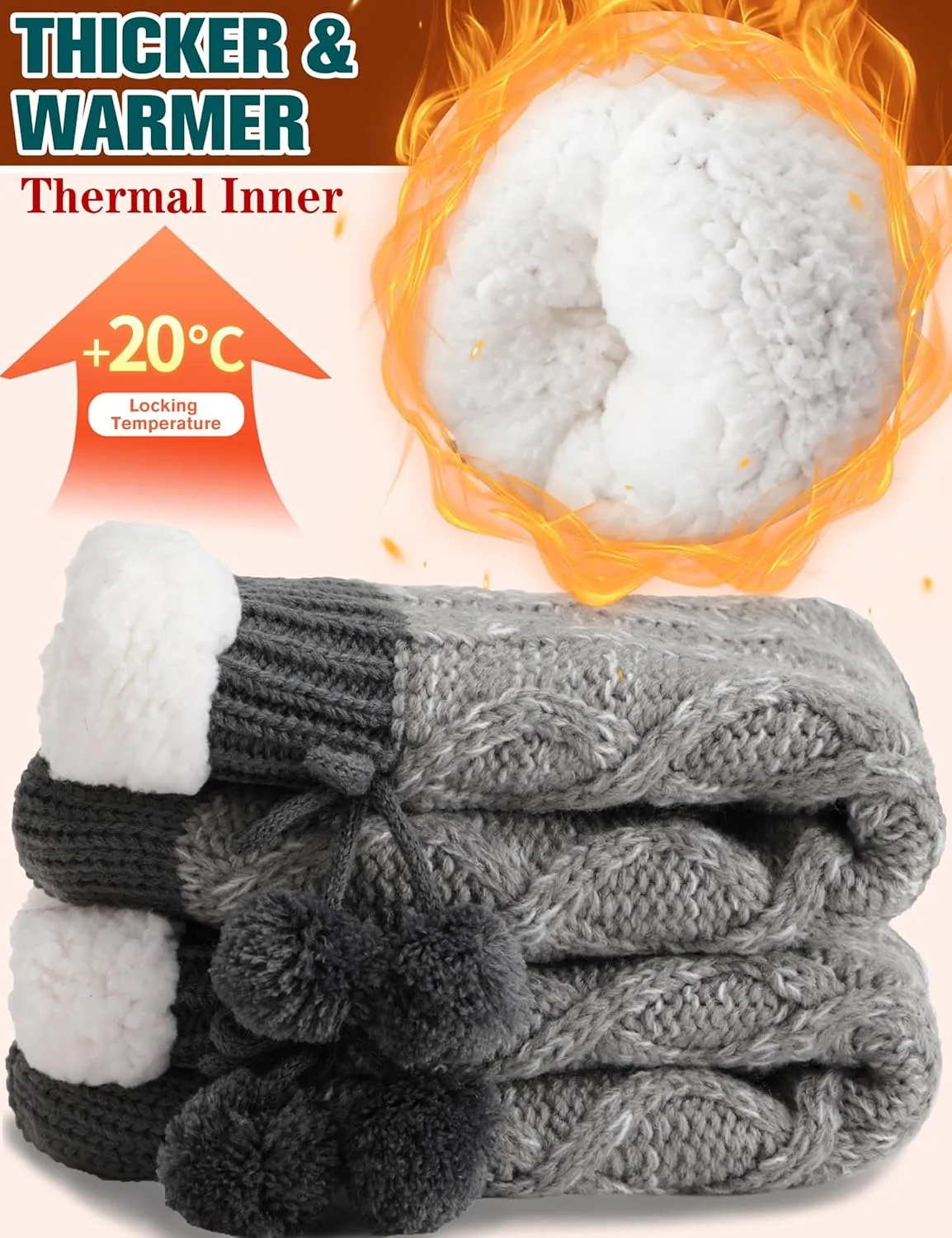 Womens Slipper Fuzzy Grips Socks Fluffy Winter Warm Thick Thermal Cozy Plush Non Slip Cabin Soft Fleece Socks