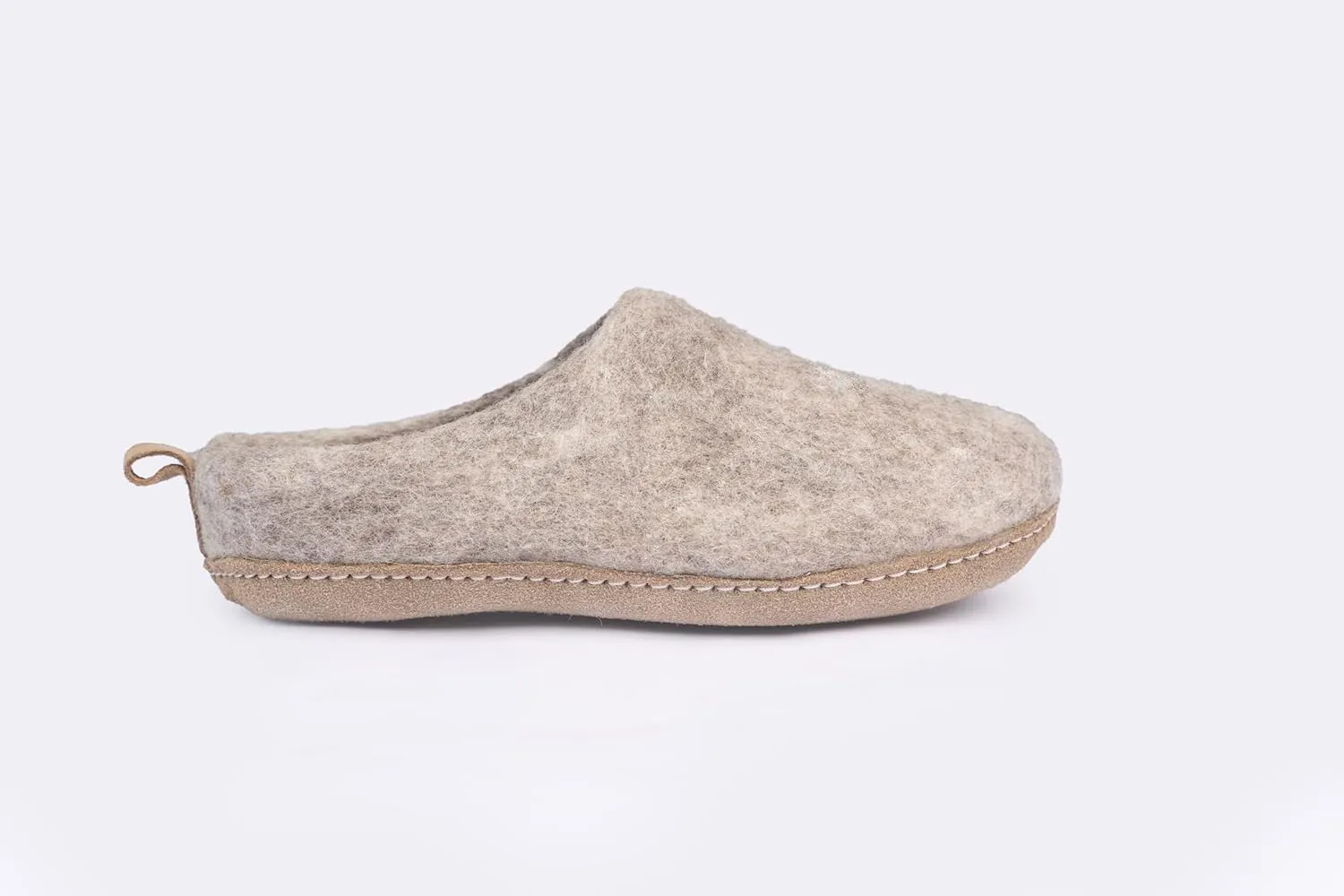 Wool Indoor Slippers - Natural Organic Wool, Genuine Leather Sole, Handmade in Nepal - Cozy, Warm, Soft, Unisex Non-Slip House Shoes for Men & Women - Perfect for Winter Comfort