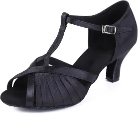 Yokala Women Ballroom Dance Shoes for Social Performance Professional Latin Salsa Practice Dancing Sandals 2.5" Heel